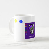 紫色のフェラルアーティストカラーホイールマグ コーヒーマグカップ (正面左)