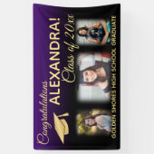 紫色のフェードフィルタ効果フォト卒業バナー 横断幕 (縦)