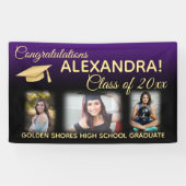 紫色のフェードフィルタ効果フォト卒業バナー 横断幕 (横)