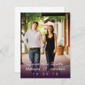 紫色のフェードフォトポストカードを保存 案内ポストカード (正面/裏面)