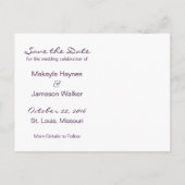 紫色のフェードフォトポストカードを保存 案内ポストカード (裏面)