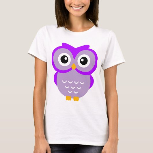 紫色のフクロウT Tシャツ (正面)