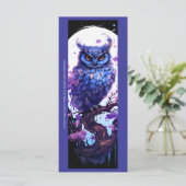 紫色のフクロムーンブックマークカードの作成 (スタンド正面)