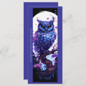 紫色のフクロムーンブックマークカードの作成 (正面/裏面)