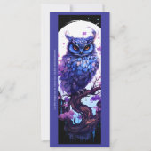 紫色のフクロムーンブックマークカードの作成 (正面)