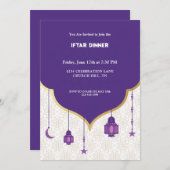 紫色のフタル招待 招待状 (正面/裏面)
