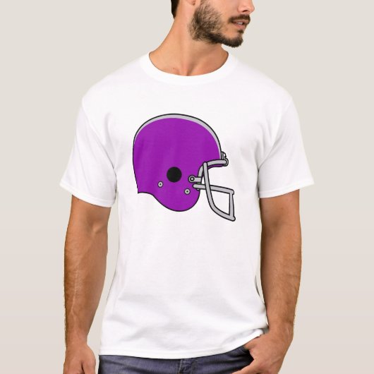 紫色のフットボール用ヘルメット Tシャツ (正面)