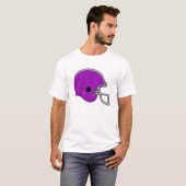 紫色のフットボール用ヘルメット Tシャツ (正面フル)