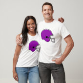 紫色のフットボール用ヘルメット Tシャツ (ユニセックス)