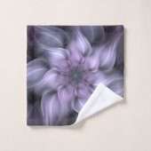 紫色のフラクタルの花 バスタオルセット (ウォッシュタオル)
