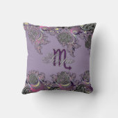 紫色のフラクタルの(占星術の)十二宮図の印の蠍座の装飾用クッション クッション (裏面)