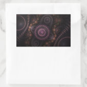 紫色のフラクタルスティッカー 長方形シール (バッグ)