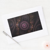 紫色のフラクタルスティッカー 長方形シール (封筒)