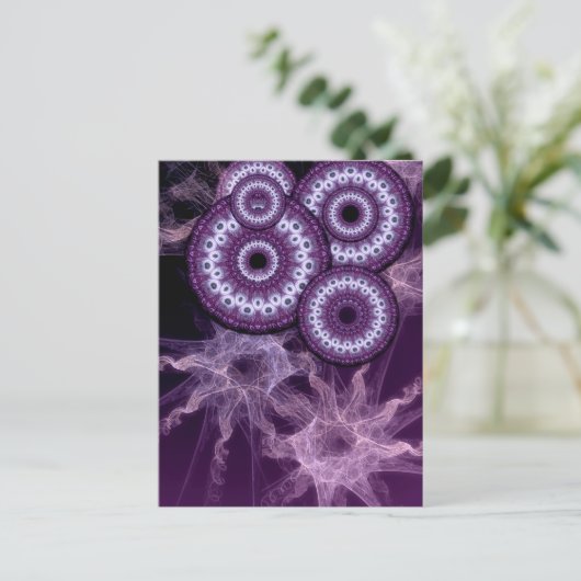 紫色のフラクタルファンタジーポストカード ポストカード (スタンド正面)