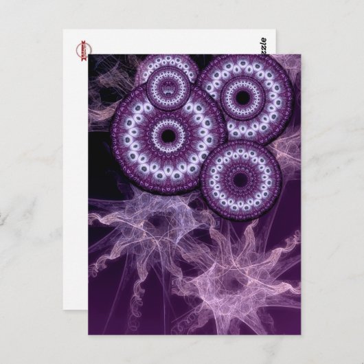 紫色のフラクタルファンタジーポストカード ポストカード (正面/裏面)