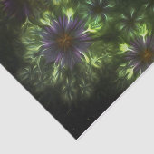 紫色のフラクタルフラワーとハミングバード 薄葉紙 (詳細)