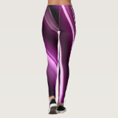 紫色のフラクタル抽象芸術背景 レギンス (裏面)