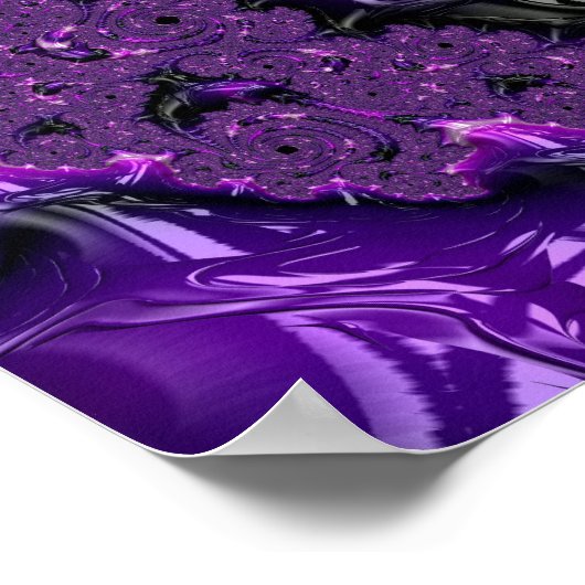 紫色のフラクタル ポスター (角)