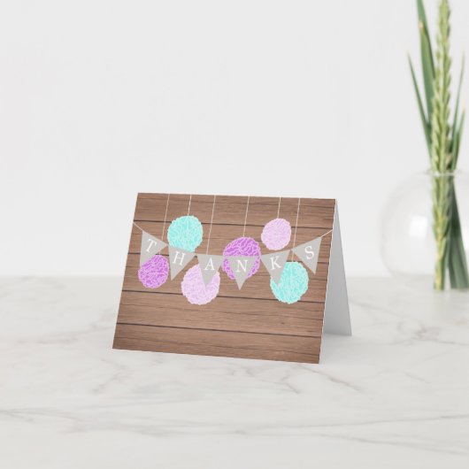 紫色のフラグとフラフス – サンキューカード (正面)