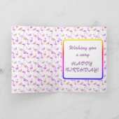 紫色のフラミンゴ、カード。 カード (内部)