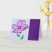 紫色のフラワーカード カード (黄色い花)