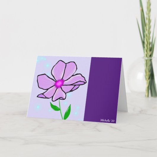 紫色のフラワーカード カード (正面)