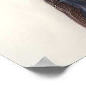 紫色のフラワークラウンにボストンテリア ポスター (角)