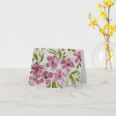 紫色のフラワーノートカード/グリーティングカード カード (黄色い花)