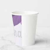 紫色のフラワーバスMitzvaカップの名前 紙コップ (左)