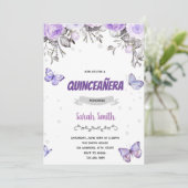 紫色のフラワーバタフライカンステーマ 招待状 (スタンド正面)
