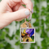 紫色のフリティラリー花オリジナルアートウォーター色 キーホルダー (手)