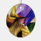 紫色のフリティラリー花オリジナルアートウォーター色 セラミックオーナメント (左)