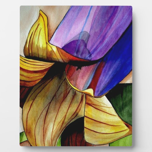 紫色のフリティラリー花オリジナルアートウォーター色 フォトプラーク (正面)
