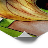 紫色のフリティラリー花オリジナルアートウォーター色 ポスター (角)