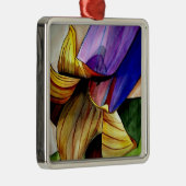 紫色のフリティラリー花オリジナルアートウォーター色 メタルオーナメント (右)