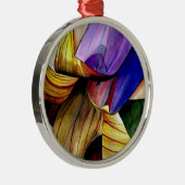 紫色のフリティラリー花オリジナルアートウォーター色 メタルオーナメント (右)