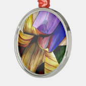 紫色のフリティラリー花オリジナルアートウォーター色 メタルオーナメント (左)