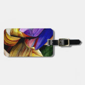 紫色のフリティラリー花オリジナルアートウォーター色 ラゲッジタグ (正面横)