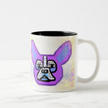 紫色のフレンチ・ブルドッグのマグ