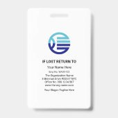 紫色のフレ縁どームの従業員写真テンプレートID バッジ (裏面)