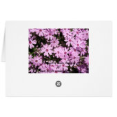 紫色のフロックス属の結婚式のテーブルの座席表のテンプレート (裏面横)