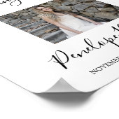 紫色のフローラお祝いのライフサイン、写真のサイン ポスター (角)