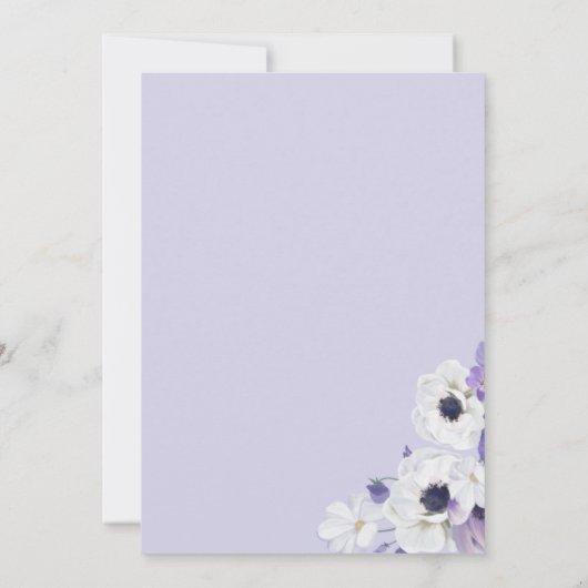 紫色のフローラと金ゴールドの幾何結婚式招待状 招待状 (裏面)