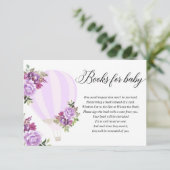 紫色のフローラのカードの代わりにホットエアバルーンブック エンクロージャーカード (スタンド正面)