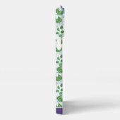 紫色のフローラのシームレパーソナライズされたスパターン名 iPhoneケース (右側面)