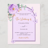 紫色のフローラアーチQR RSVP予算結婚の (正面)