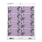 紫色のフローラウェディングラベル ラベル (フルシート)