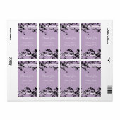 紫色のフローラウェディングラベル ラベル (フルシート)