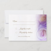 紫色のフローラウェディングRSVPカード 出欠カード (裏面)