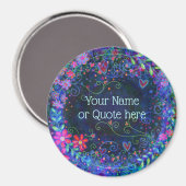 紫色のフローラカスタマイズおもしろい、自分のインスピレーション マグネット (正面/裏面)